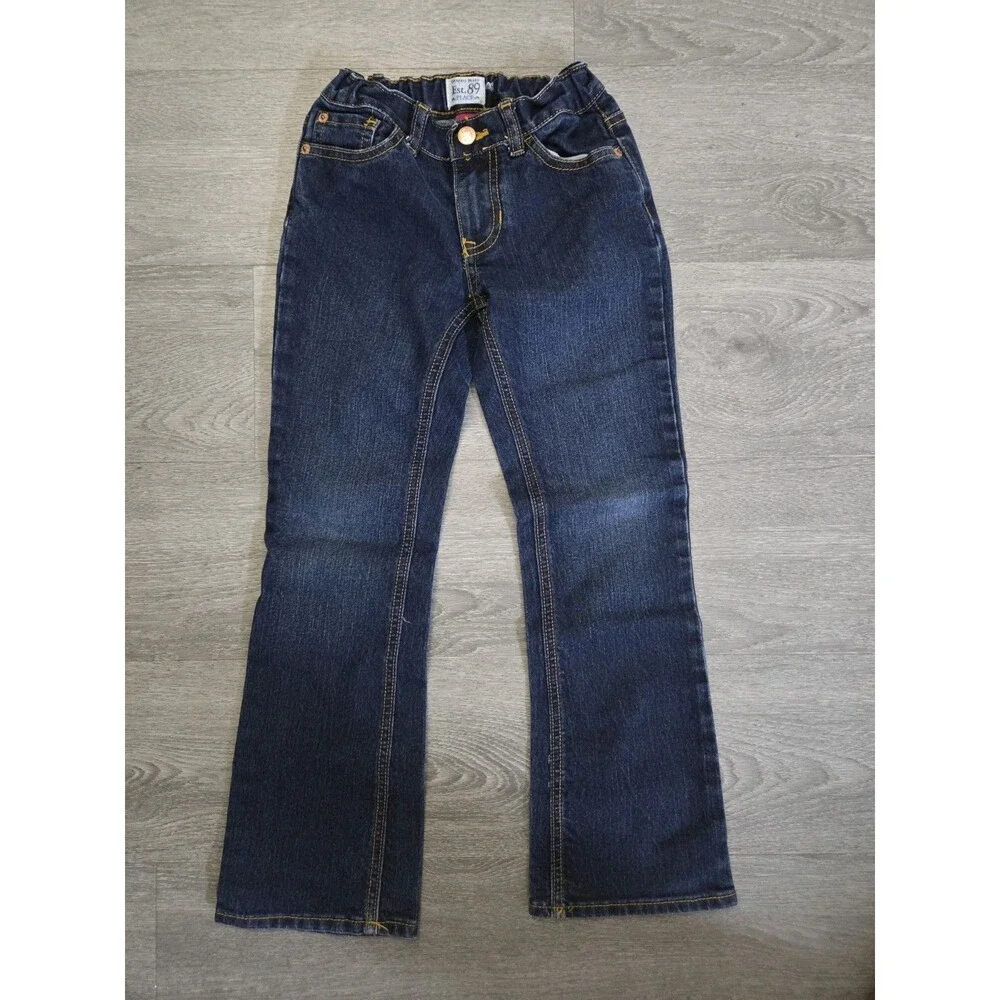 The Children's Place Est. 89 Girls Bootcut Jeans Size 8 Dark Wash Stretch Denim